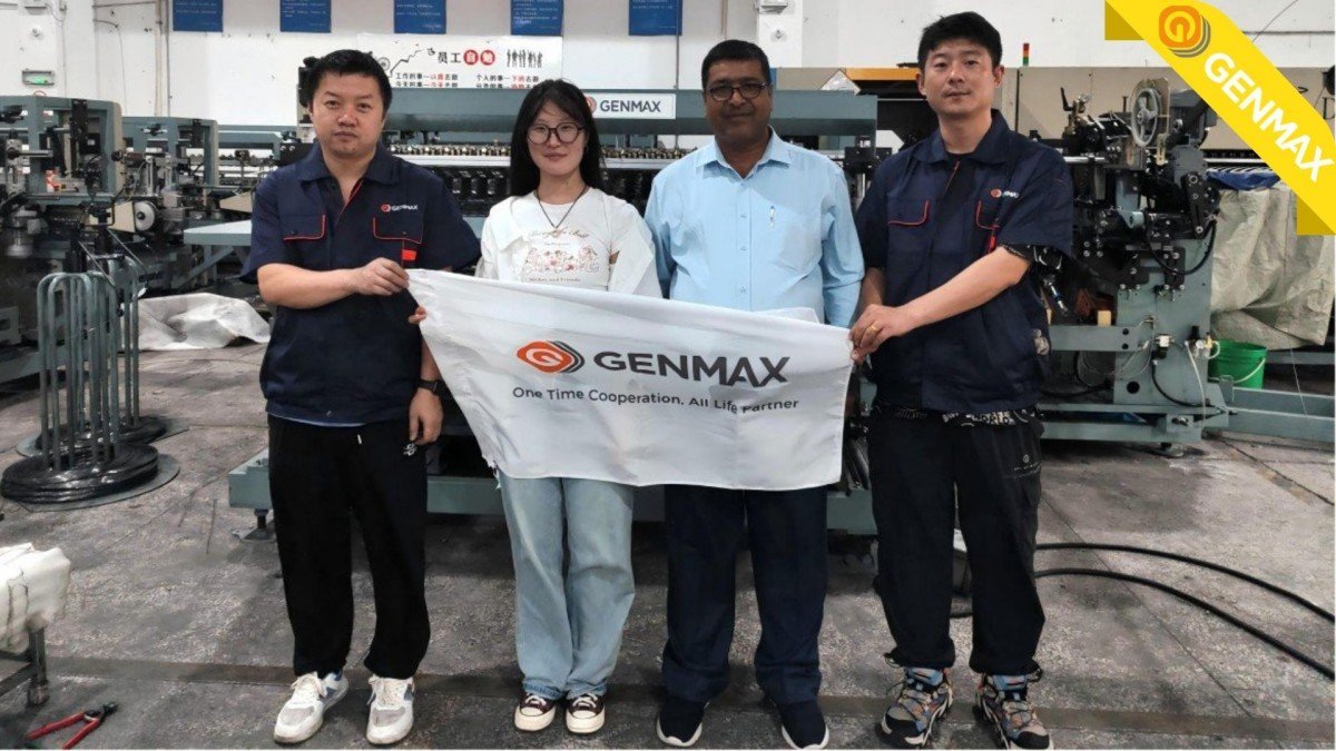 Bangladeshi business delegates taking commemorative photos with our company engineering team after touring the spring manufacturing facility.