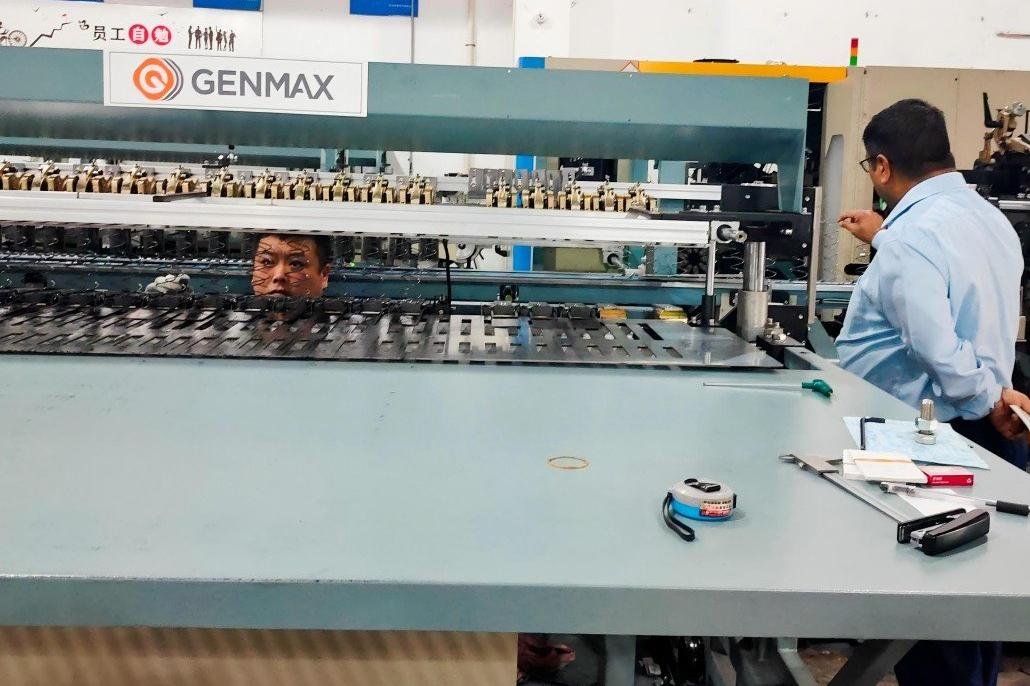 Bangladeshi guests carefully examining newly manufactured spring products for quality assessment during their factory tour in spring 2024.